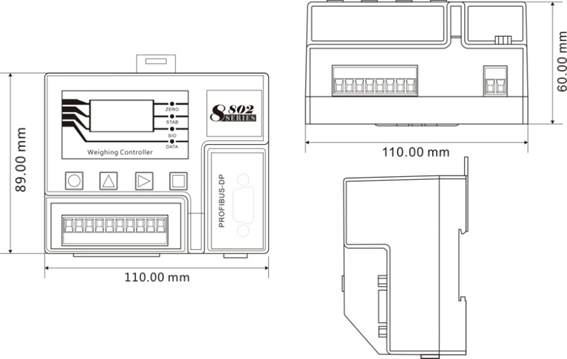 GM8802S-C高速檢重控制模塊尺寸圖